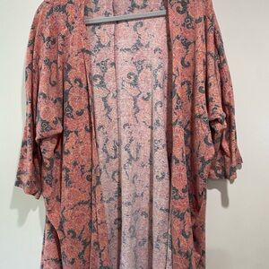 LuLaRoe Orange and Black Robe Intimates Sleepwear